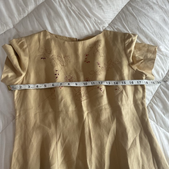 Chic Cream Midi Dress vintage Cynthia Howie - Picture 2 of 11